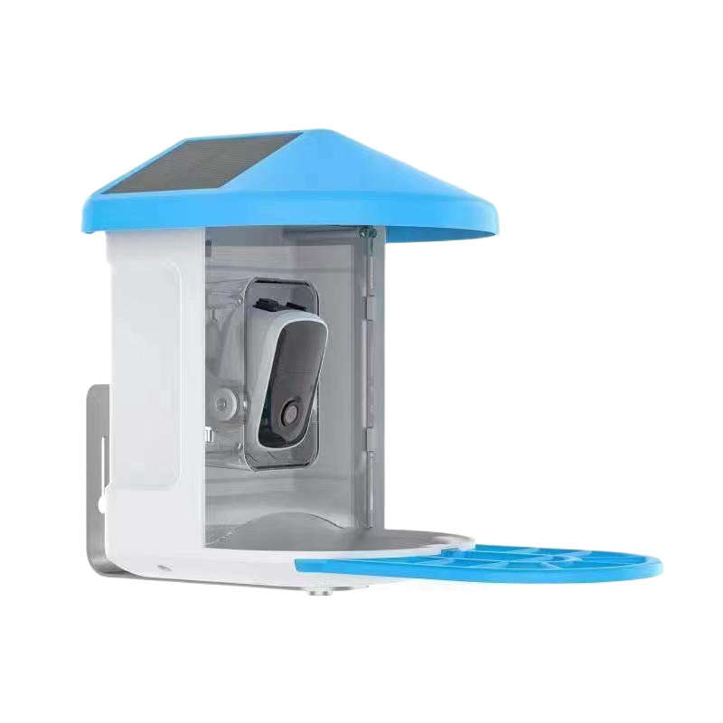 KFX-9370685 Solar-Powered Smart Pet Feeder with HD Camera and Night Vision, Compatible with Bird Recognition and Remote Monitoring
