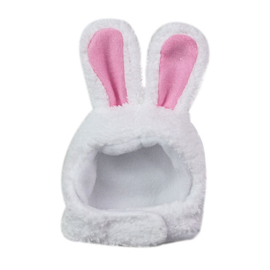 KFX-9371709 Monochrome Cat Bunny Hat for Small to Medium Dogs - Soft Cashmere Fabric