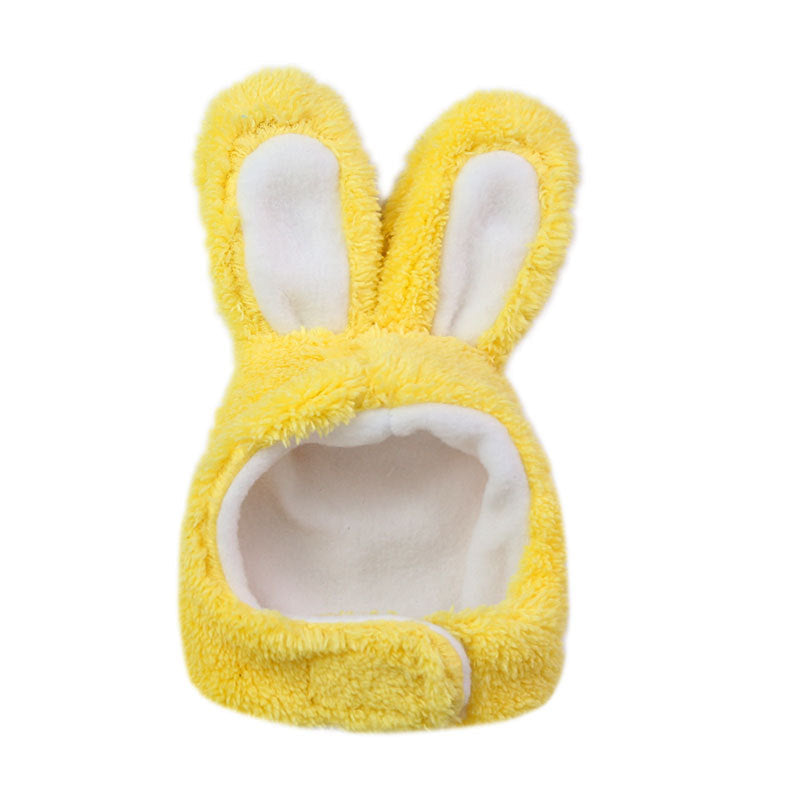 KFX-9371709 Monochrome Cat Bunny Hat for Small to Medium Dogs - Soft Cashmere Fabric
