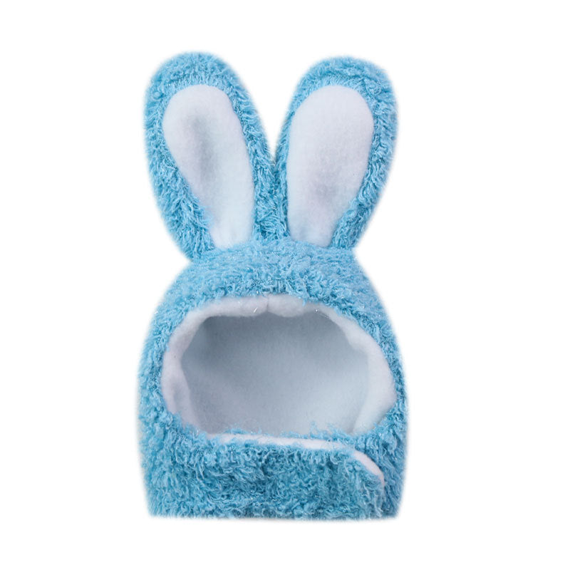 KFX-9371709 Monochrome Cat Bunny Hat for Small to Medium Dogs - Soft Cashmere Fabric