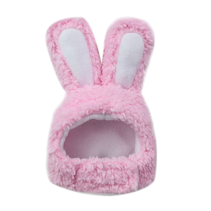 KFX-9371709 Monochrome Cat Bunny Hat for Small to Medium Dogs - Soft Cashmere Fabric