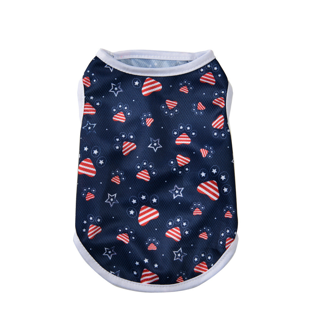 KFX-9372477 Independence Day Thin Breathable Pet Vest in Various Prints and Sizes
