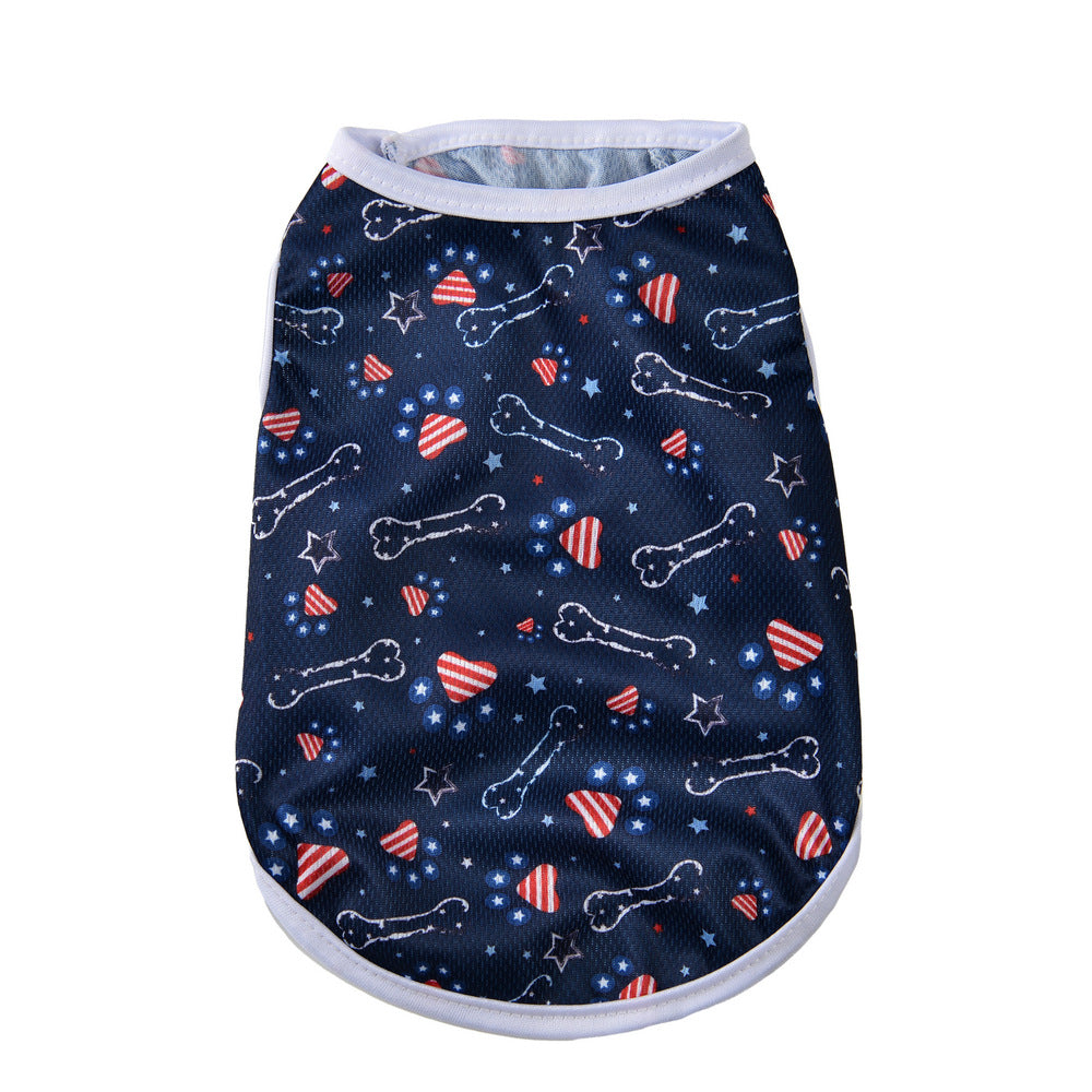 KFX-9372477 Independence Day Thin Breathable Pet Vest in Various Prints and Sizes