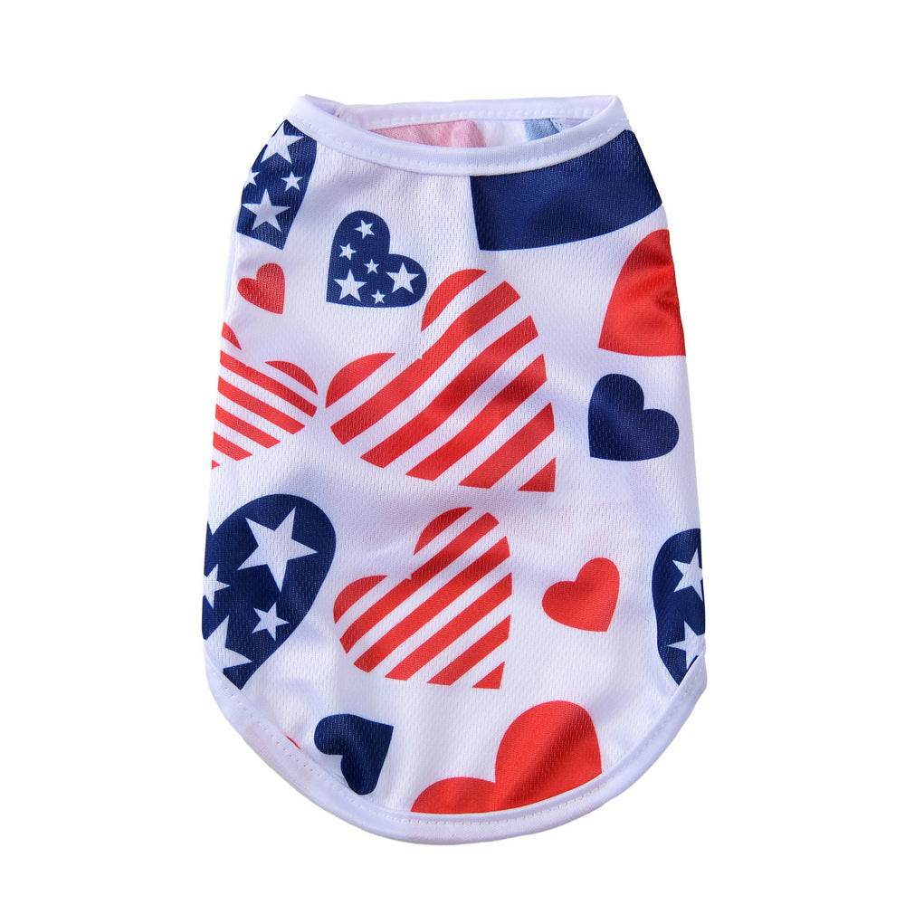 KFX-9372477 Independence Day Thin Breathable Pet Vest in Various Prints and Sizes