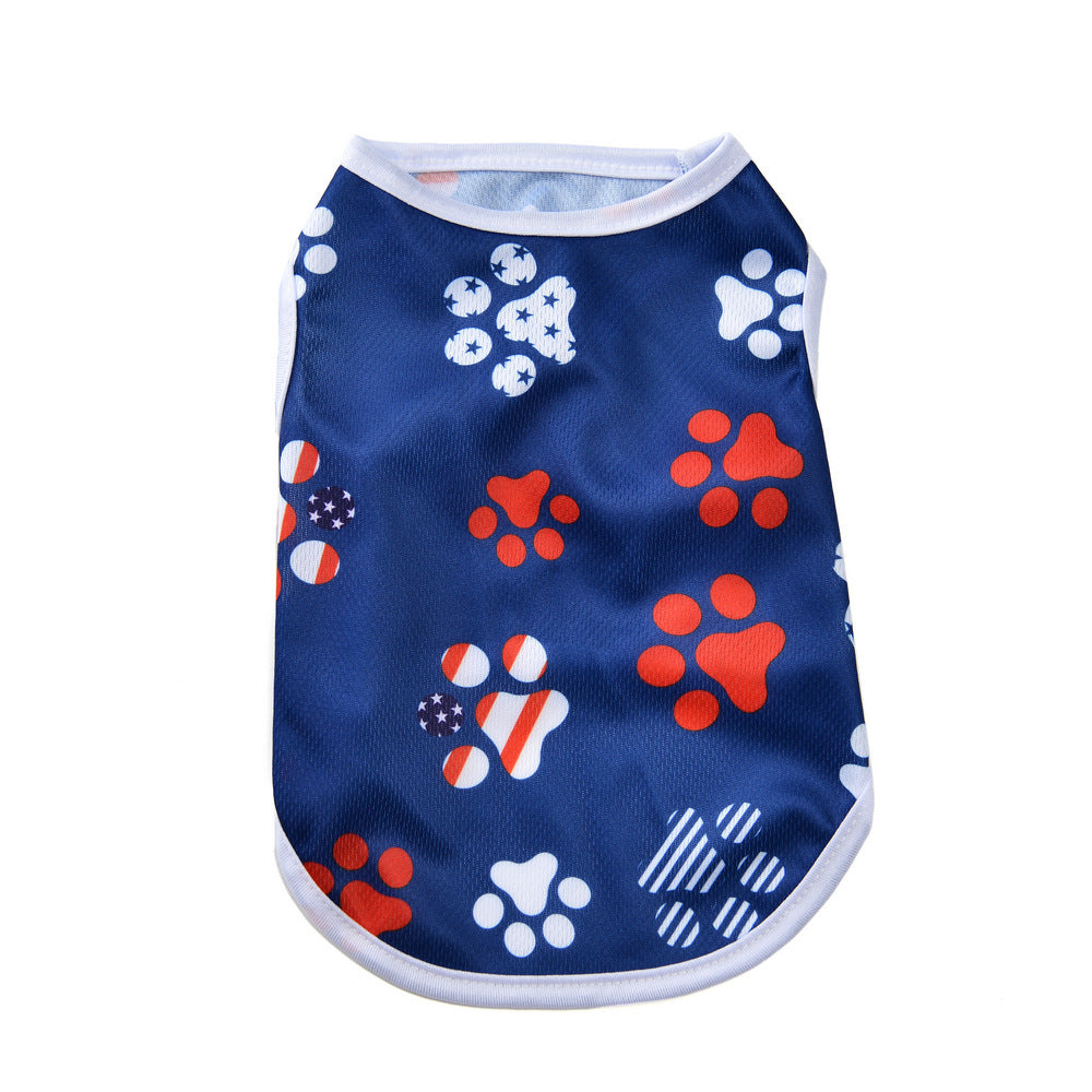 KFX-9372477 Independence Day Thin Breathable Pet Vest in Various Prints and Sizes