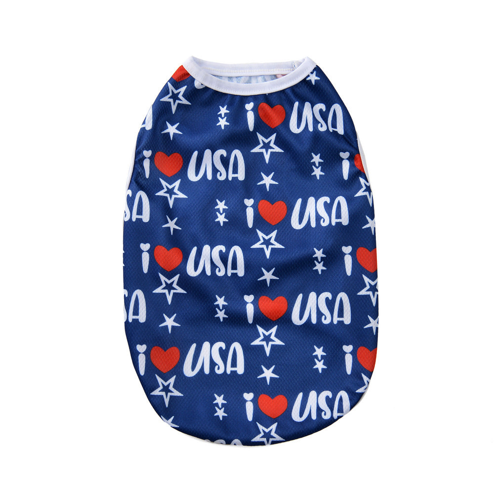 KFX-9372477 Independence Day Thin Breathable Pet Vest in Various Prints and Sizes