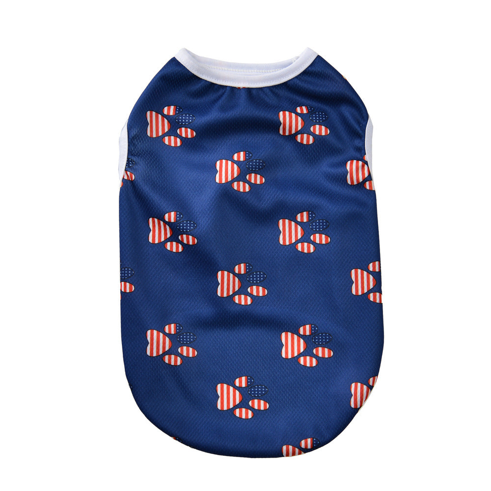 KFX-9372477 Independence Day Thin Breathable Pet Vest in Various Prints and Sizes