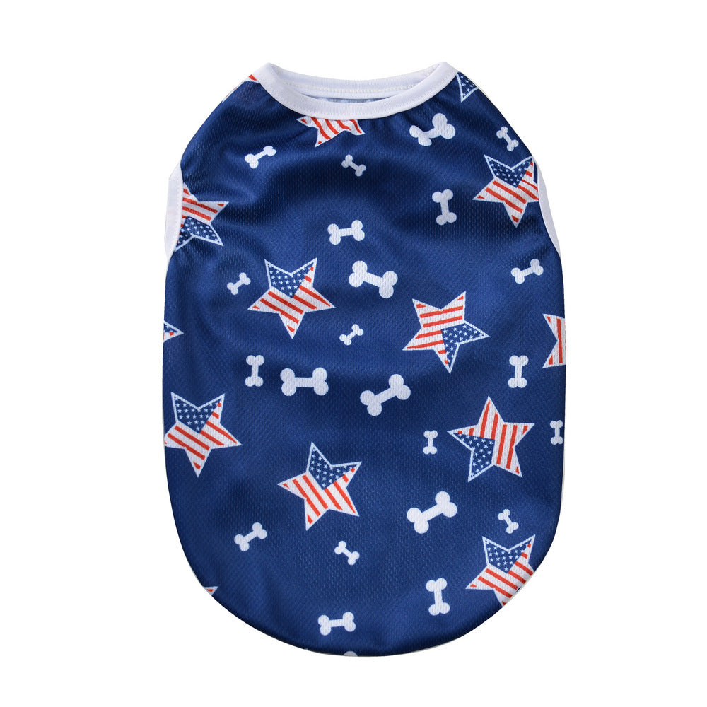 KFX-9372477 Independence Day Thin Breathable Pet Vest in Various Prints and Sizes