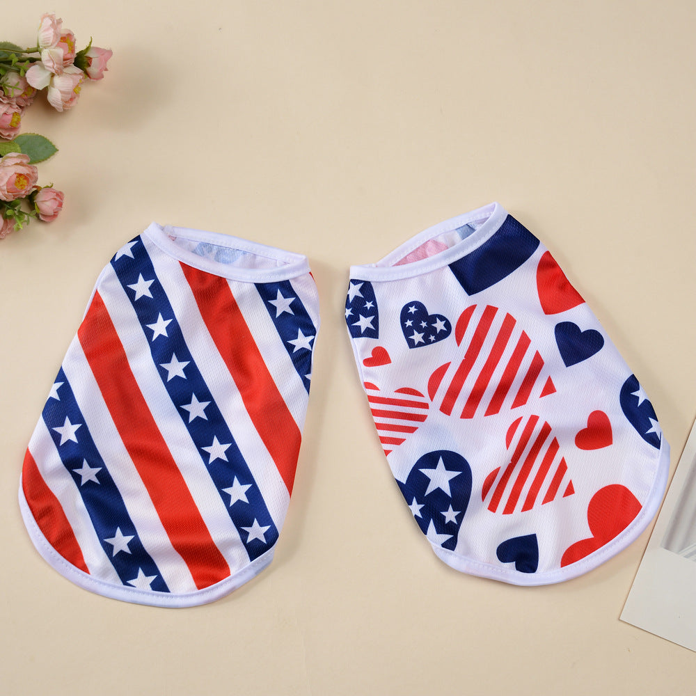 KFX-9372477 Independence Day Thin Breathable Pet Vest in Various Prints and Sizes