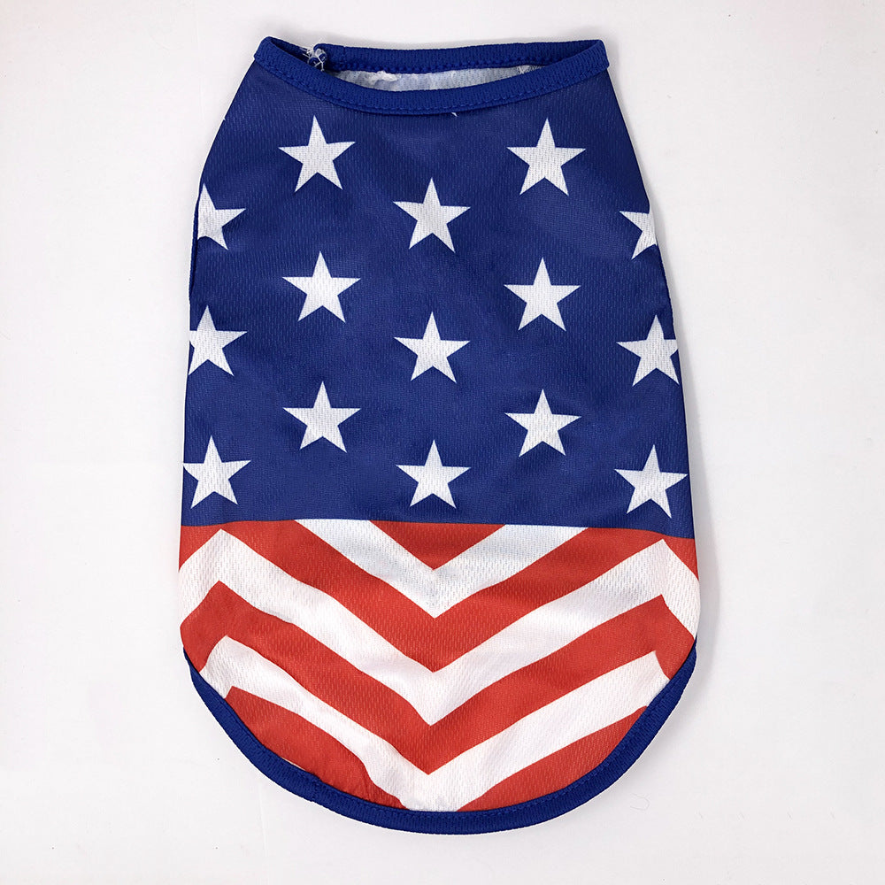 KFX-9372477 Independence Day Thin Breathable Pet Vest in Various Prints and Sizes