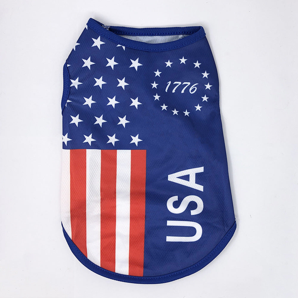KFX-9372477 Independence Day Thin Breathable Pet Vest in Various Prints and Sizes