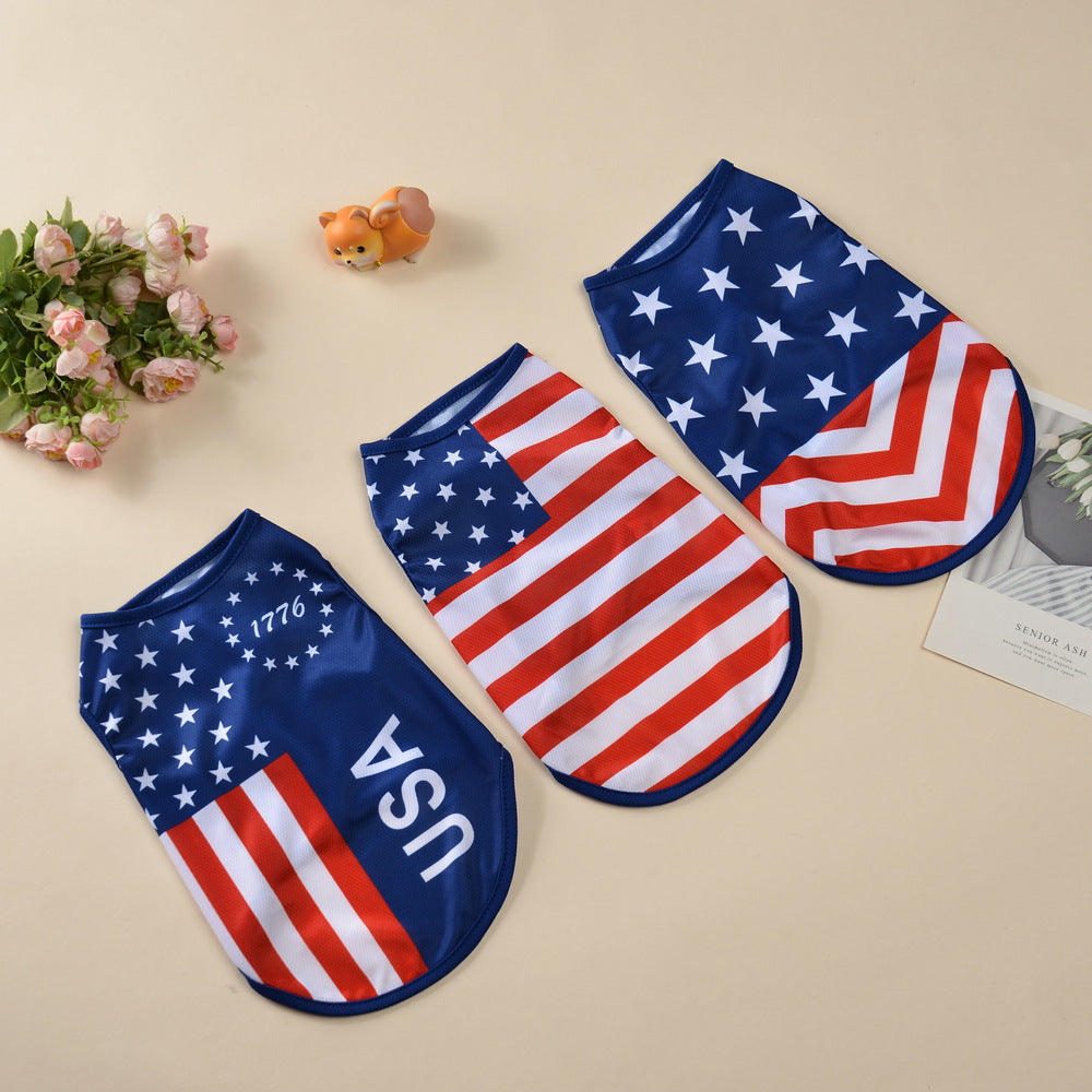 KFX-9372477 Independence Day Thin Breathable Pet Vest in Various Prints and Sizes