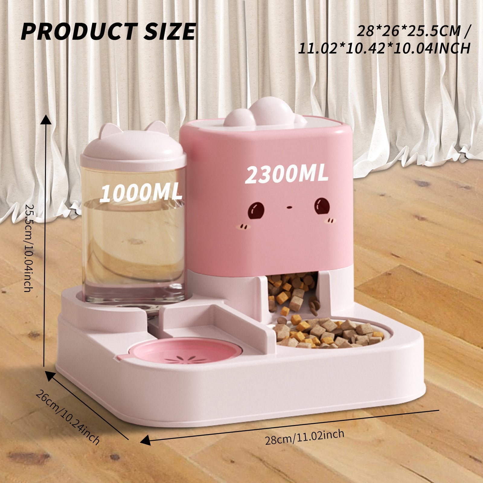 KFX-9372733 Cartoon Cloud Cat Ear Integrated Feeding Bowl for Dogs and Cats - Perfect for Home and Travel