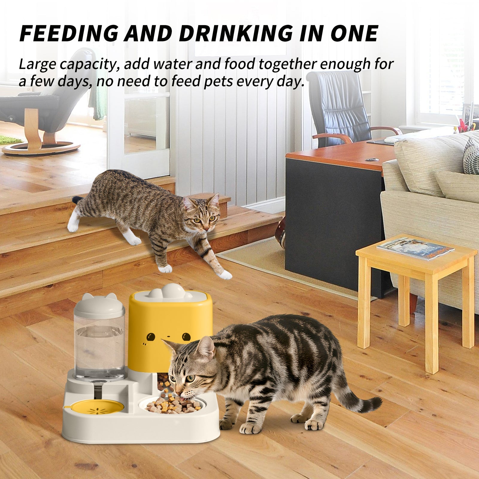 KFX-9372733 Cartoon Cloud Cat Ear Integrated Feeding Bowl for Dogs and Cats - Perfect for Home and Travel