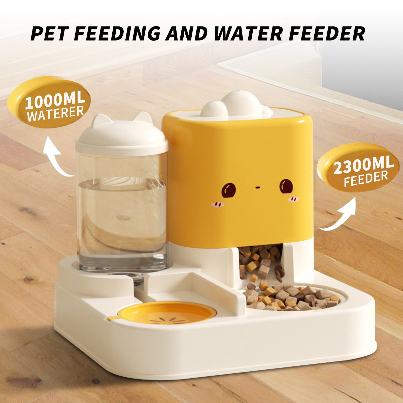 KFX-9372733 Cartoon Cloud Cat Ear Integrated Feeding Bowl for Dogs and Cats - Perfect for Home and Travel