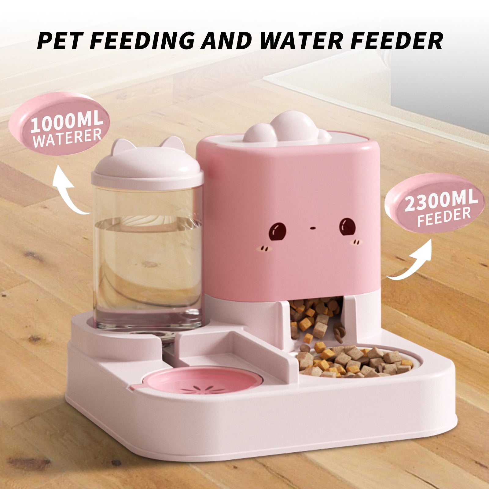 KFX-9372733 Cartoon Cloud Cat Ear Integrated Feeding Bowl for Dogs and Cats - Perfect for Home and Travel