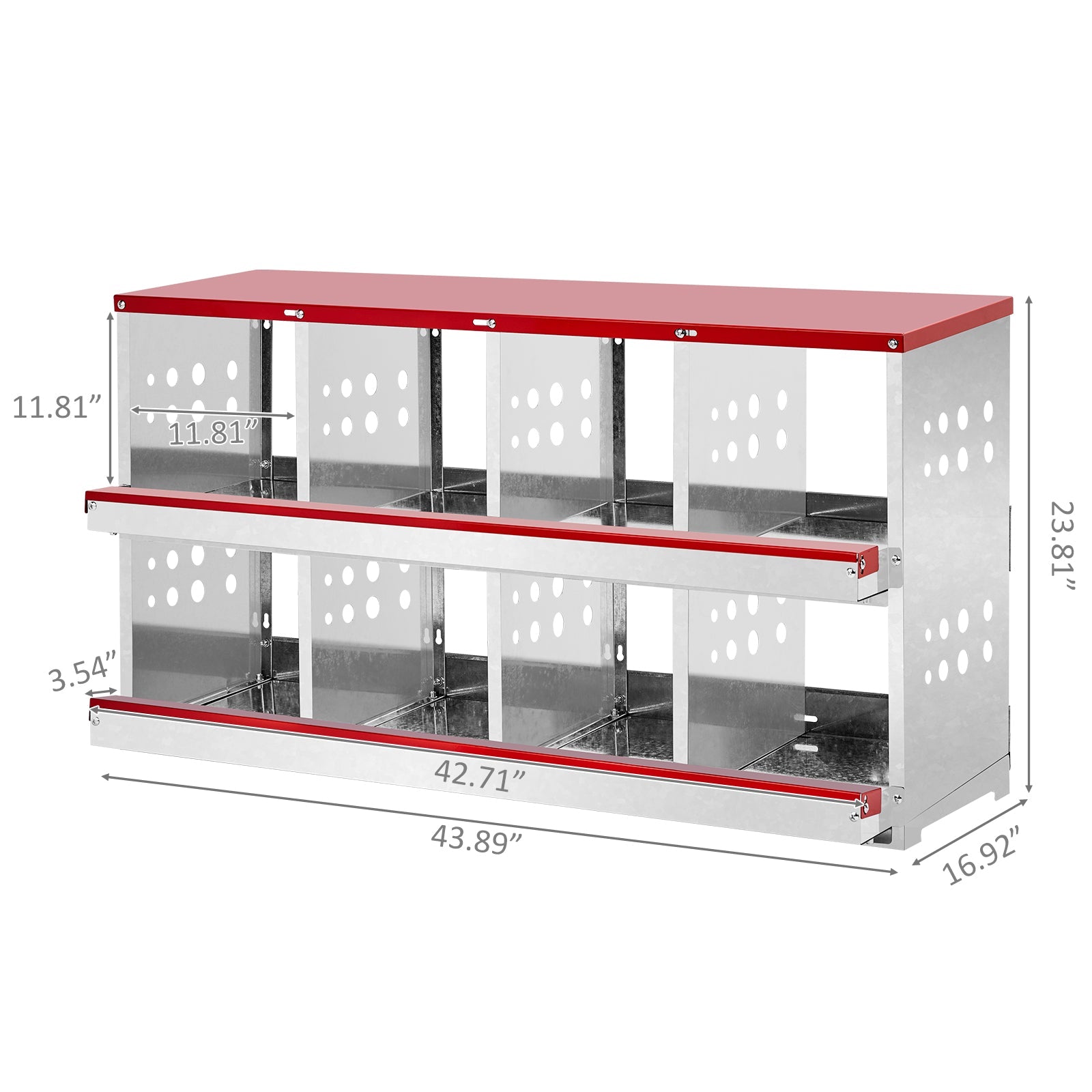 KFX-9372861 8 Compartment Steel and Plastic Chicken Nesting Box for Secure Poultry Laying