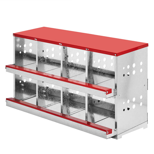 KFX-9372861 8 Compartment Steel and Plastic Chicken Nesting Box for Secure Poultry Laying