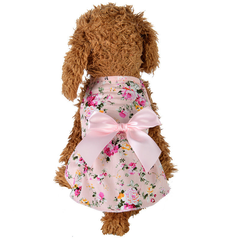 KFX-9373245 Cotton Pet Skirt with Ribbons in Blue and Pink for All Sizes