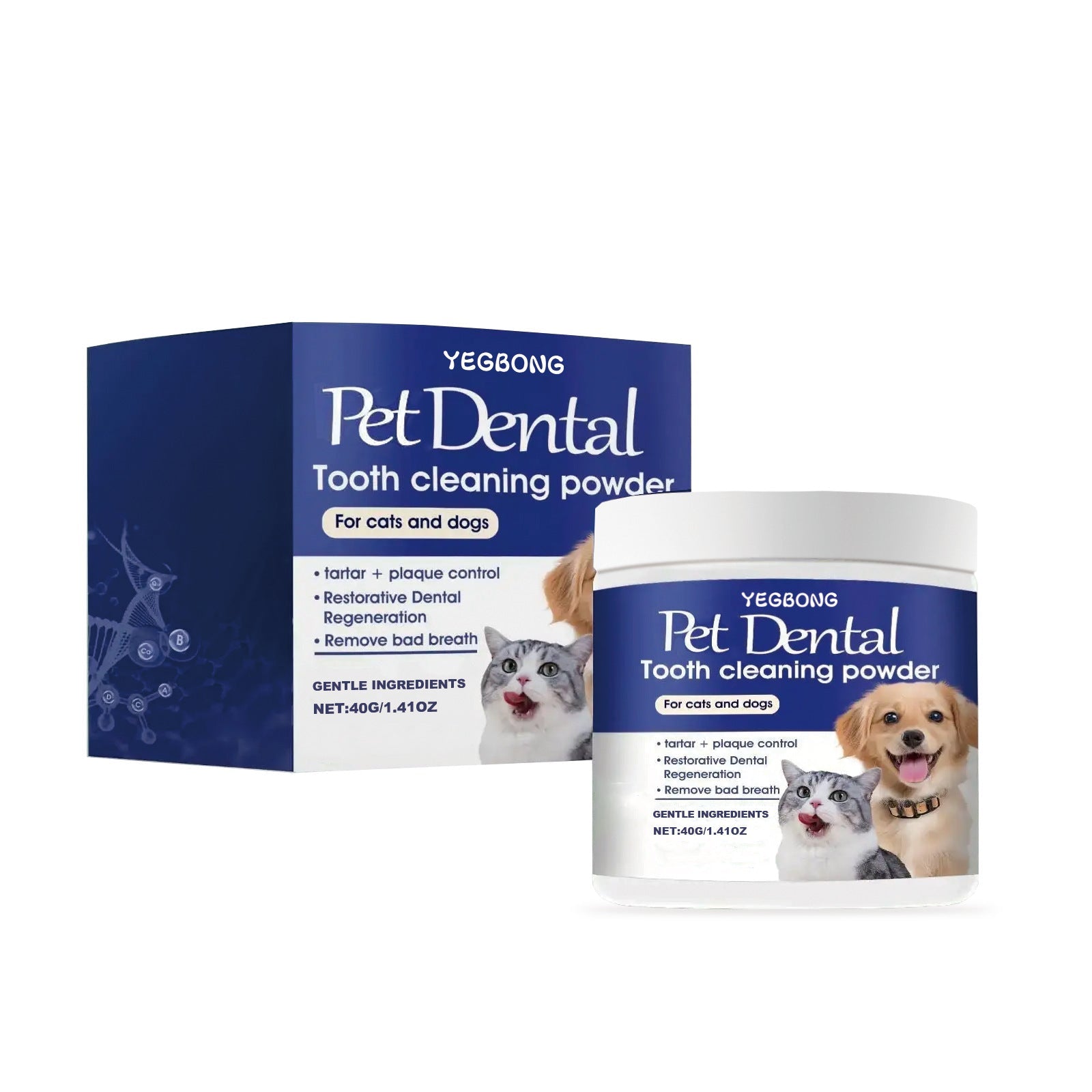 KFX-9374525 Pet Teeth Cleaning Powder for Effective Stain Removal - 40g Natural Ingredients