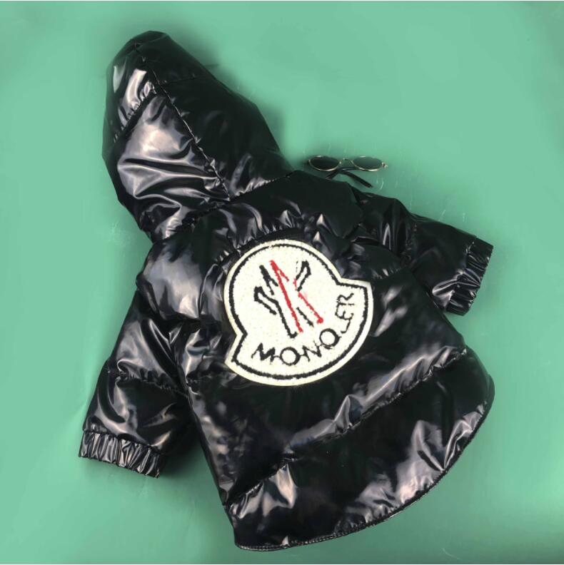 KFX-9375037 Stylish Casual Down Jacket for Pets with Star Patent Fur Collar in Black and Pink