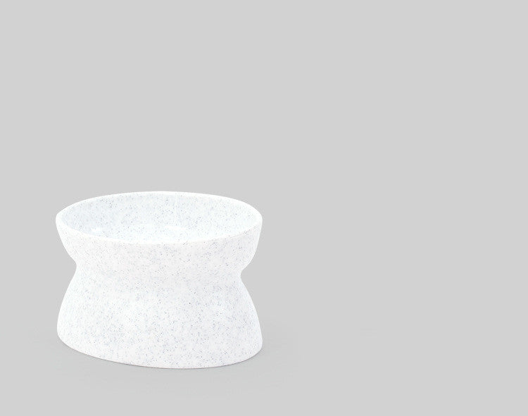 KFX-9378621 Elevated Dark Gray and White Cat Bowl for Cervical Spine Protection