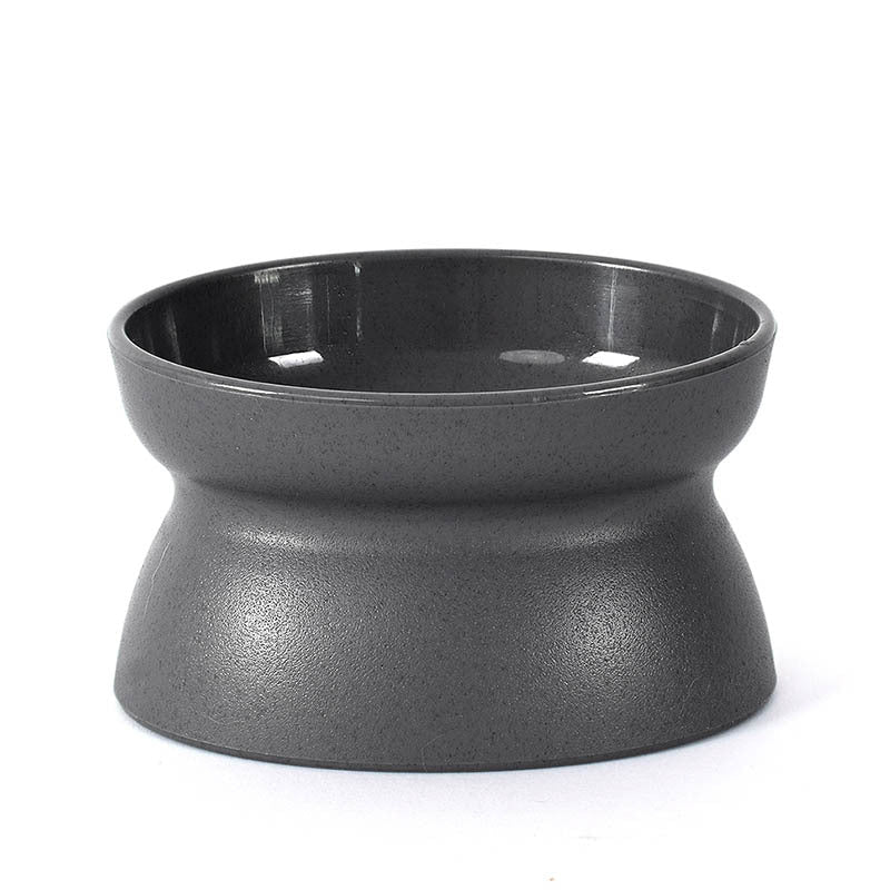 KFX-9378621 Elevated Dark Gray and White Cat Bowl for Cervical Spine Protection