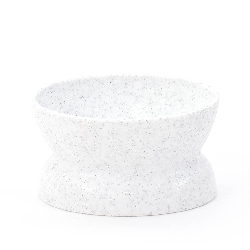 KFX-9378621 Elevated Dark Gray and White Cat Bowl for Cervical Spine Protection