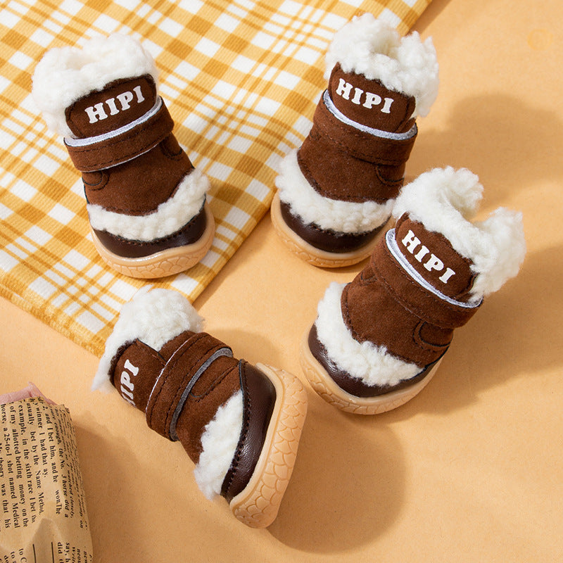 KFX-9379261 Thickened Cotton Padded Pet Shoes for Autumn and Winter - Waterproof and Warm