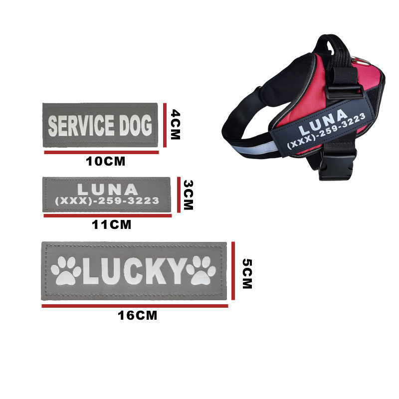 KFX-9384253 Dog Chest Strap with DO NOT PET Sign - White Text on Black Background