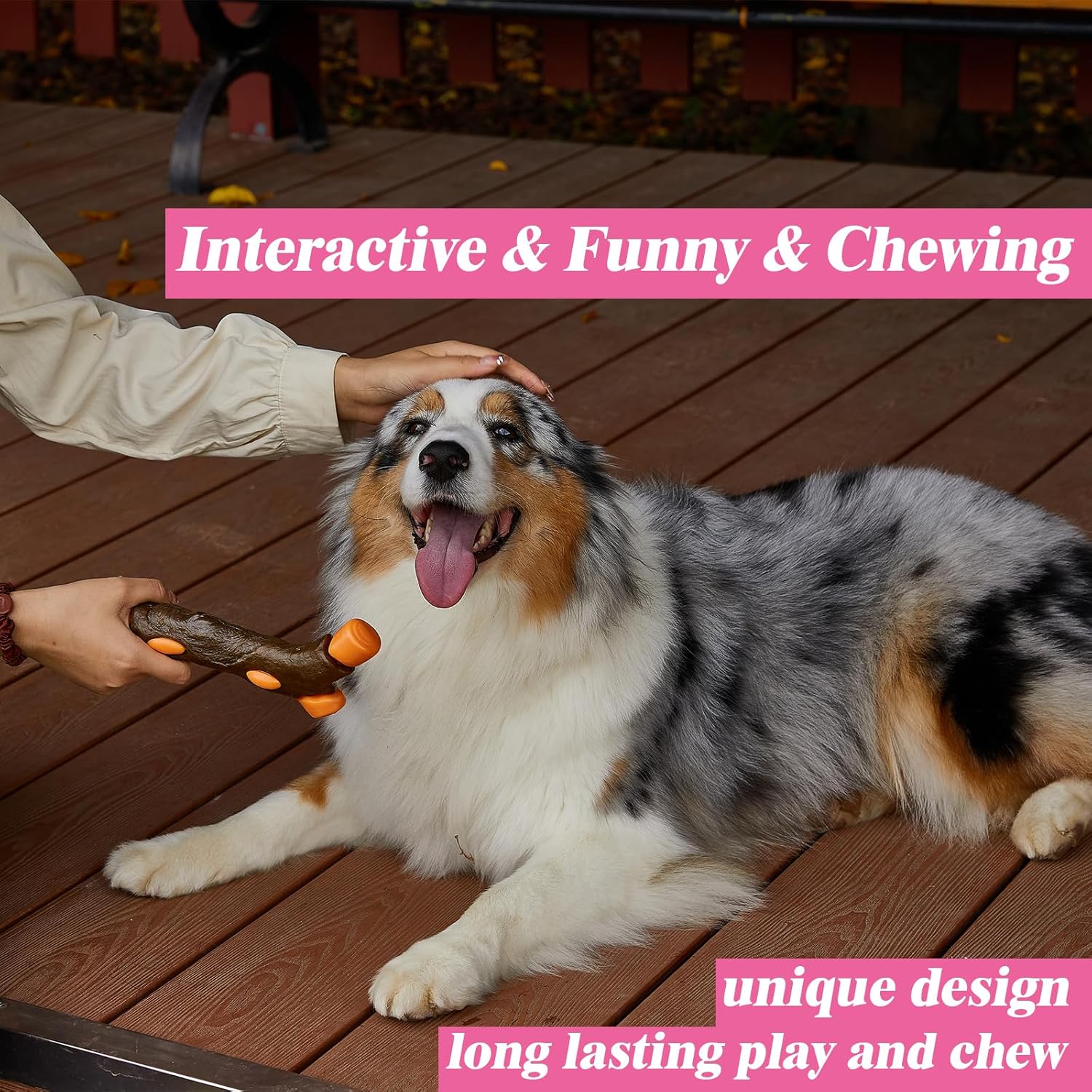 KFX-9385661 Indestructible Dog Chew Bone with Real Beef Flavor - Safe Nylon and Cowhide Teething Toy for All Dog Sizes