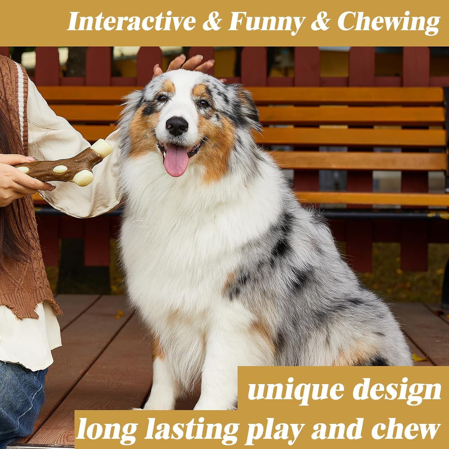 KFX-9385661 Indestructible Dog Chew Bone with Real Beef Flavor - Safe Nylon and Cowhide Teething Toy for All Dog Sizes