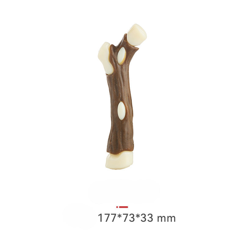 KFX-9385661 Indestructible Dog Chew Bone with Real Beef Flavor - Safe Nylon and Cowhide Teething Toy for All Dog Sizes