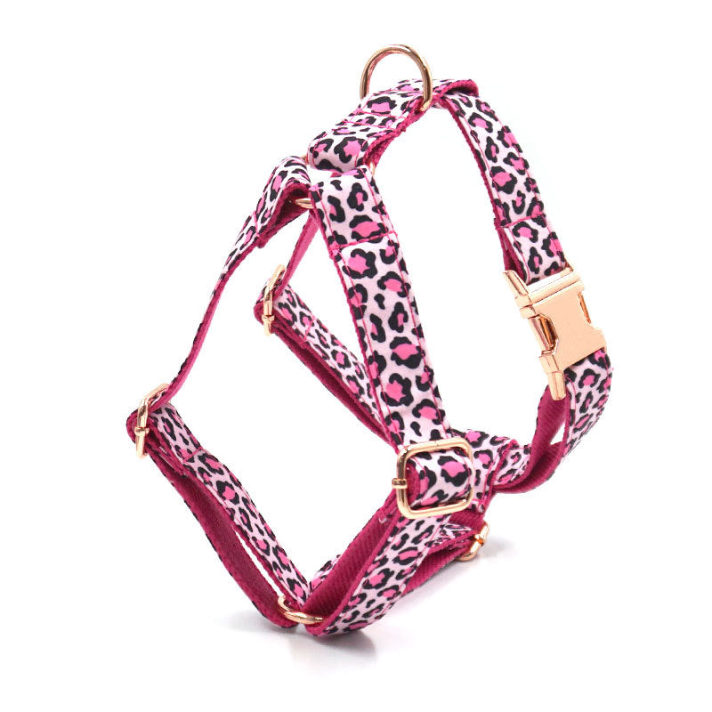 KFX-9387965 Striped Print Pet Chest Harness and Leash Set with Trash Bag and Ribbon