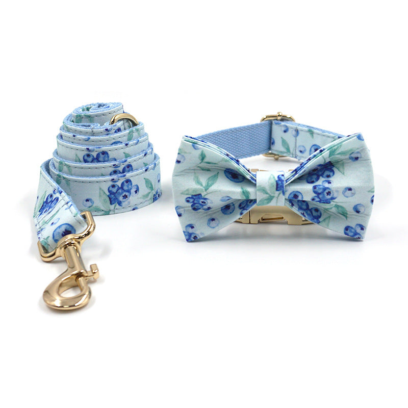 KFX-9387965 Striped Print Pet Chest Harness and Leash Set with Trash Bag and Ribbon