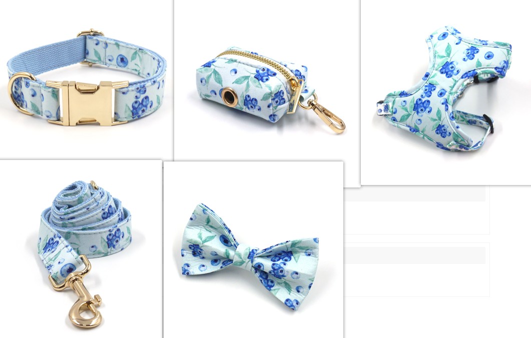KFX-9387965 Striped Print Pet Chest Harness and Leash Set with Trash Bag and Ribbon