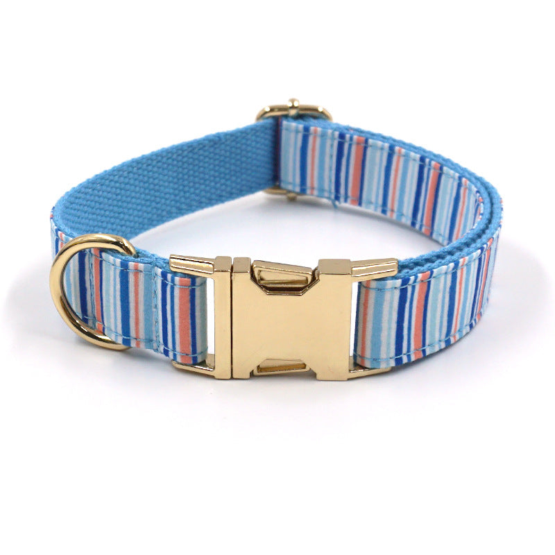 KFX-9387965 Striped Print Pet Chest Harness and Leash Set with Trash Bag and Ribbon
