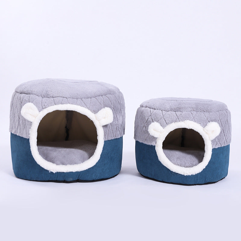 KFX-9388221 Quilted Dual-Purpose Warm Cat Nest for Kittens - Polyester - Size S & M Available