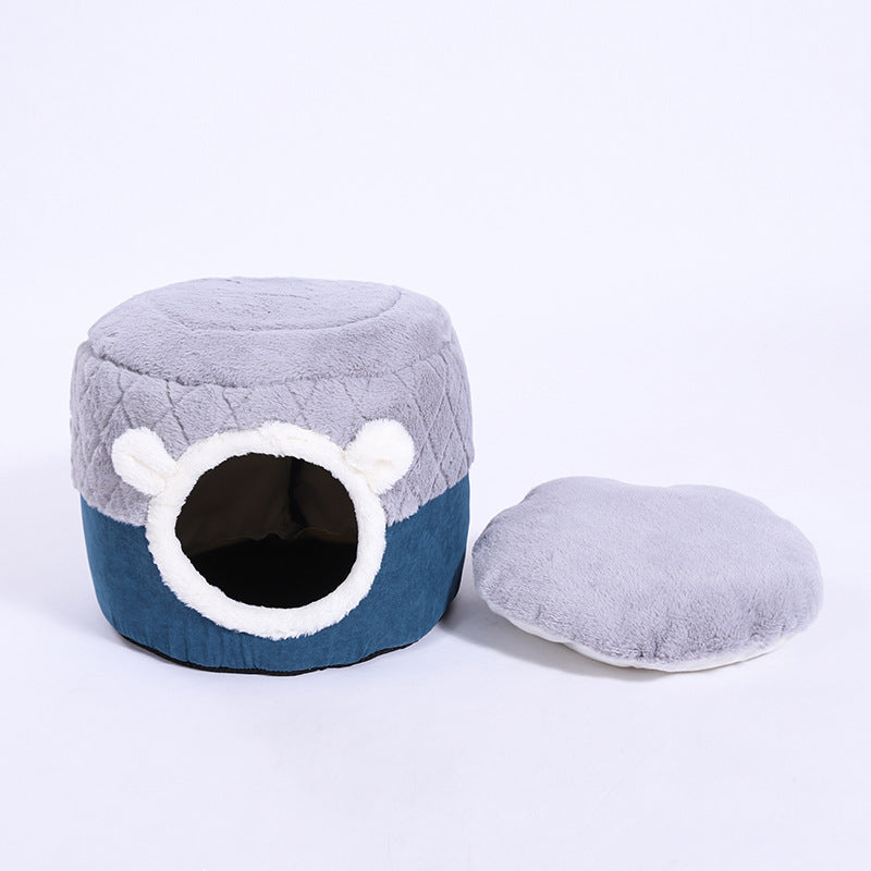 KFX-9388221 Quilted Dual-Purpose Warm Cat Nest for Kittens - Polyester - Size S & M Available