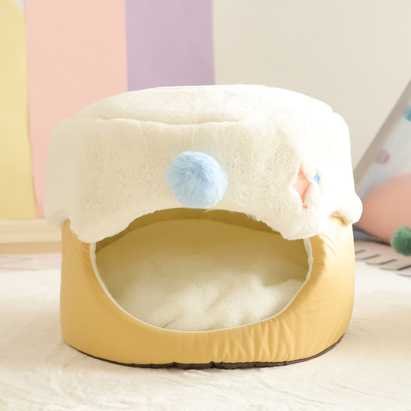 KFX-9388221 Quilted Dual-Purpose Warm Cat Nest for Kittens - Polyester - Size S & M Available