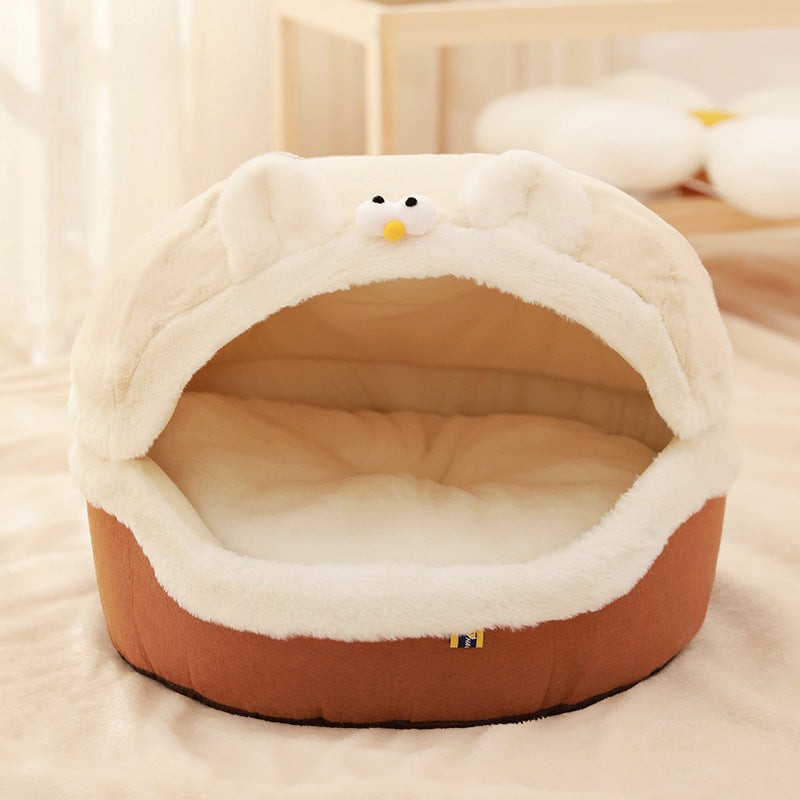 KFX-9388221 Quilted Dual-Purpose Warm Cat Nest for Kittens - Polyester - Size S & M Available