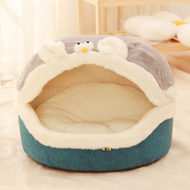 KFX-9388221 Quilted Dual-Purpose Warm Cat Nest for Kittens - Polyester - Size S & M Available