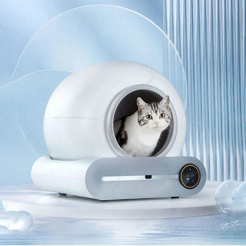 KFX-939155 Automatic Self-Cleaning Cat Litter Box with App Control for Multiple Cats, 65L Capacity, Easy Access & Clean
