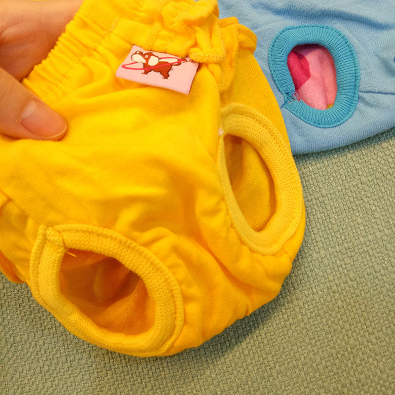 KFX-9392317 Comfortable Female Dog Belly Band - Menstrual Diaper Pants in Blue, Rose, Green, Yellow, Iridescent