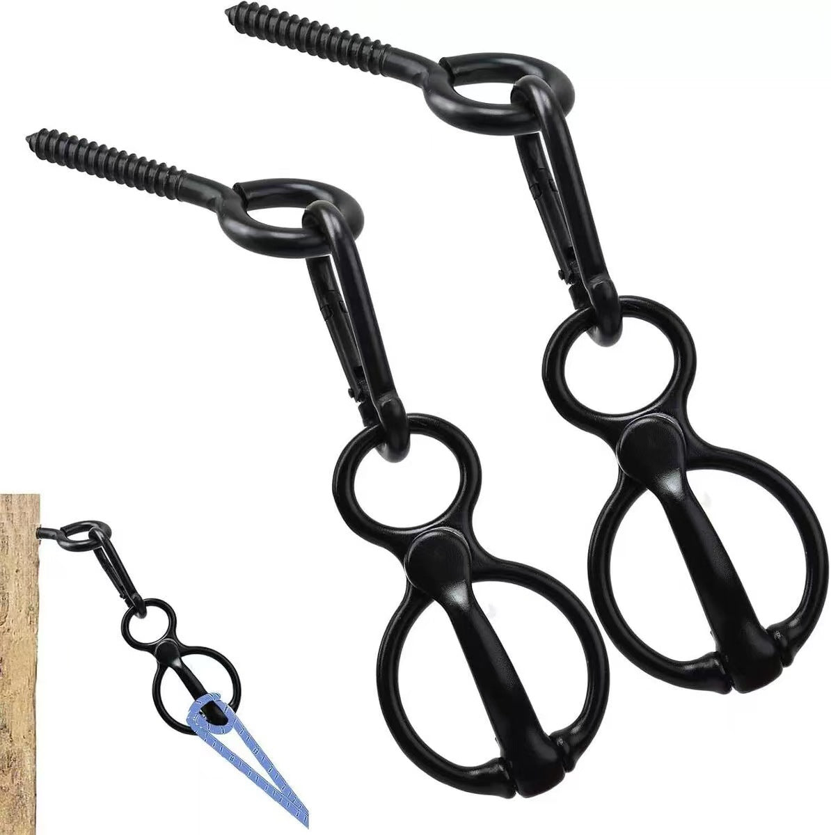 KFX-9393725 High Strength Silver and Black Carbon Steel Horse String Clips - Set of 3