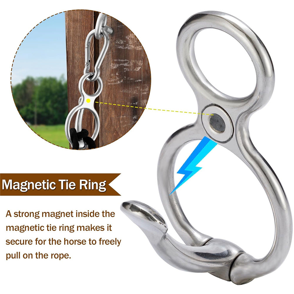 KFX-9393725 High Strength Silver and Black Carbon Steel Horse String Clips - Set of 3