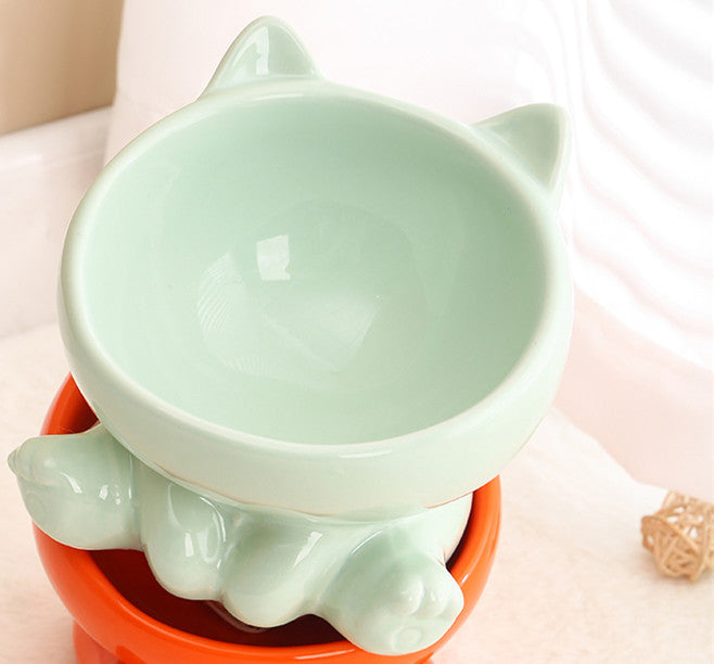KFX-9394109 Ceramic Pet Bowl for Cats and Dogs - Stylish and Durable Design in Various Colors
