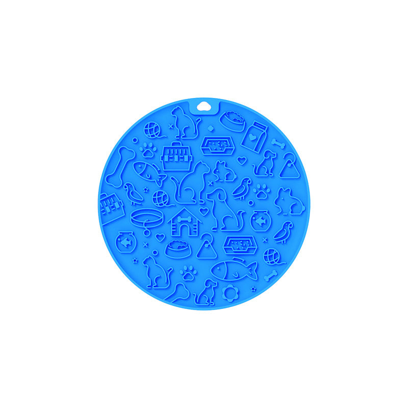 KFX-9394749 Round Silicone Pet Licking Mat - Multiple Colors Available for Interactive Feeding