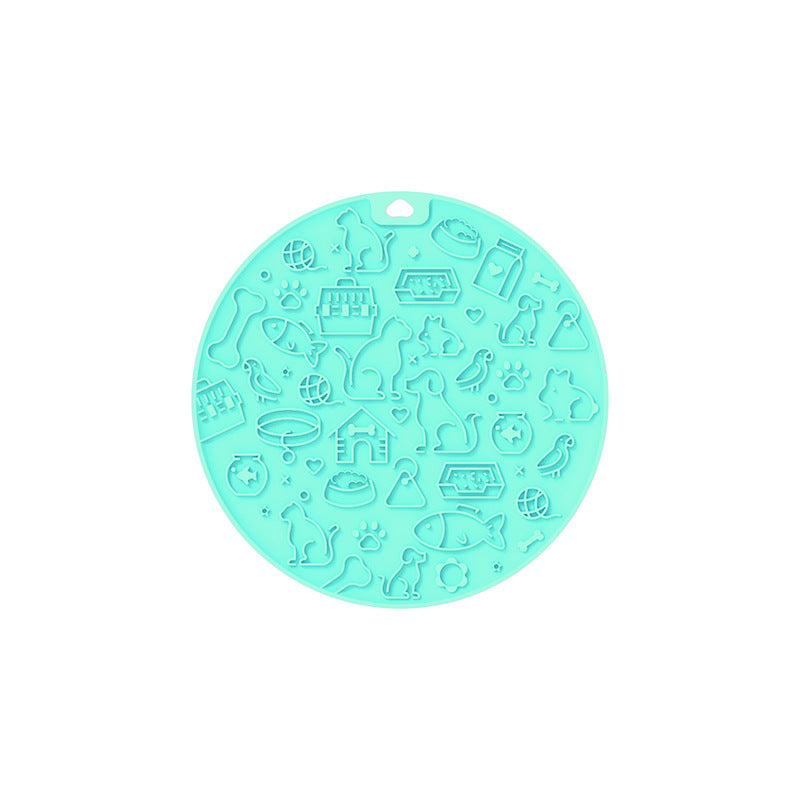 KFX-9394749 Round Silicone Pet Licking Mat - Multiple Colors Available for Interactive Feeding