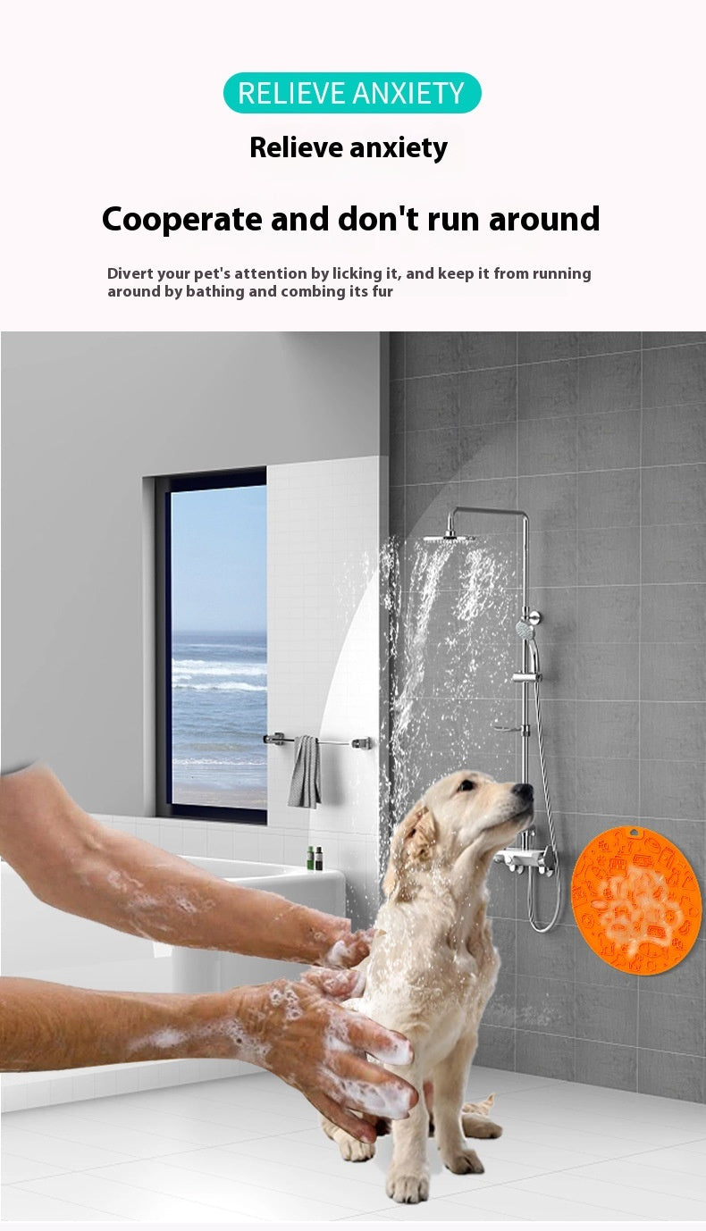 KFX-9394749 Round Silicone Pet Licking Mat - Multiple Colors Available for Interactive Feeding
